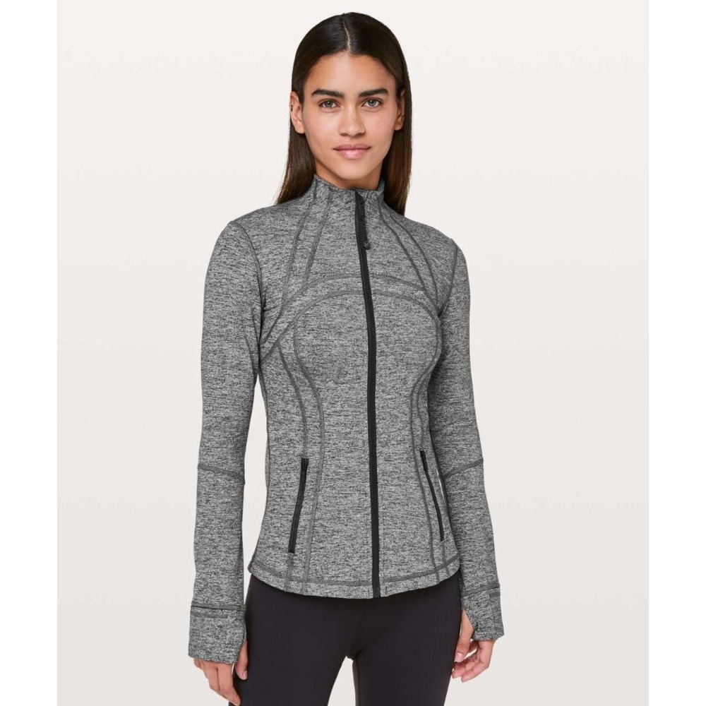 Lululemon Define Jacket Heathered Black Full Zip Activewear Size 8 Yoga EUC